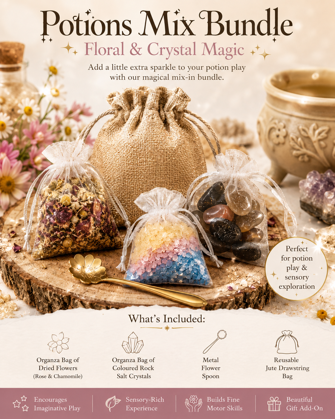 Potion Mix Ins Bundle - Floral & Crystal Magic